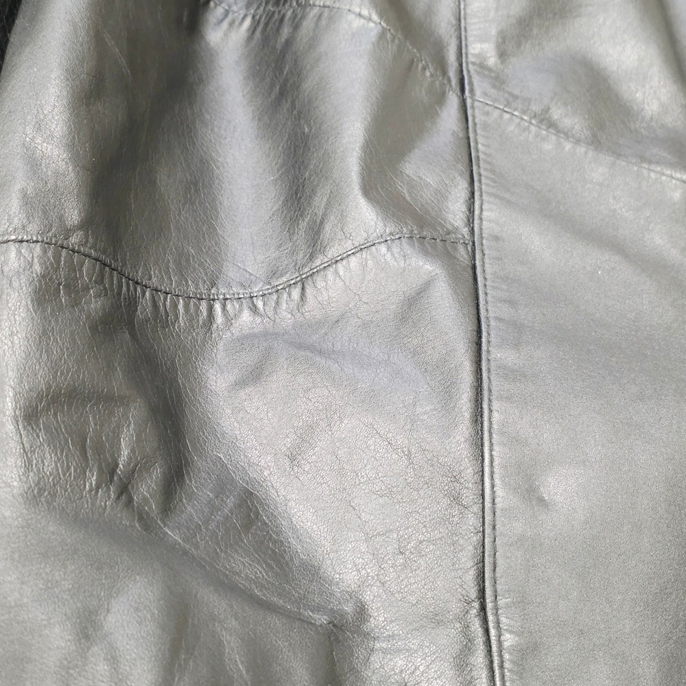 Vintage Pelle Studio Black Leather Paisley Jacket Blazer Womens Size Small 80's - Picture 9 of 10